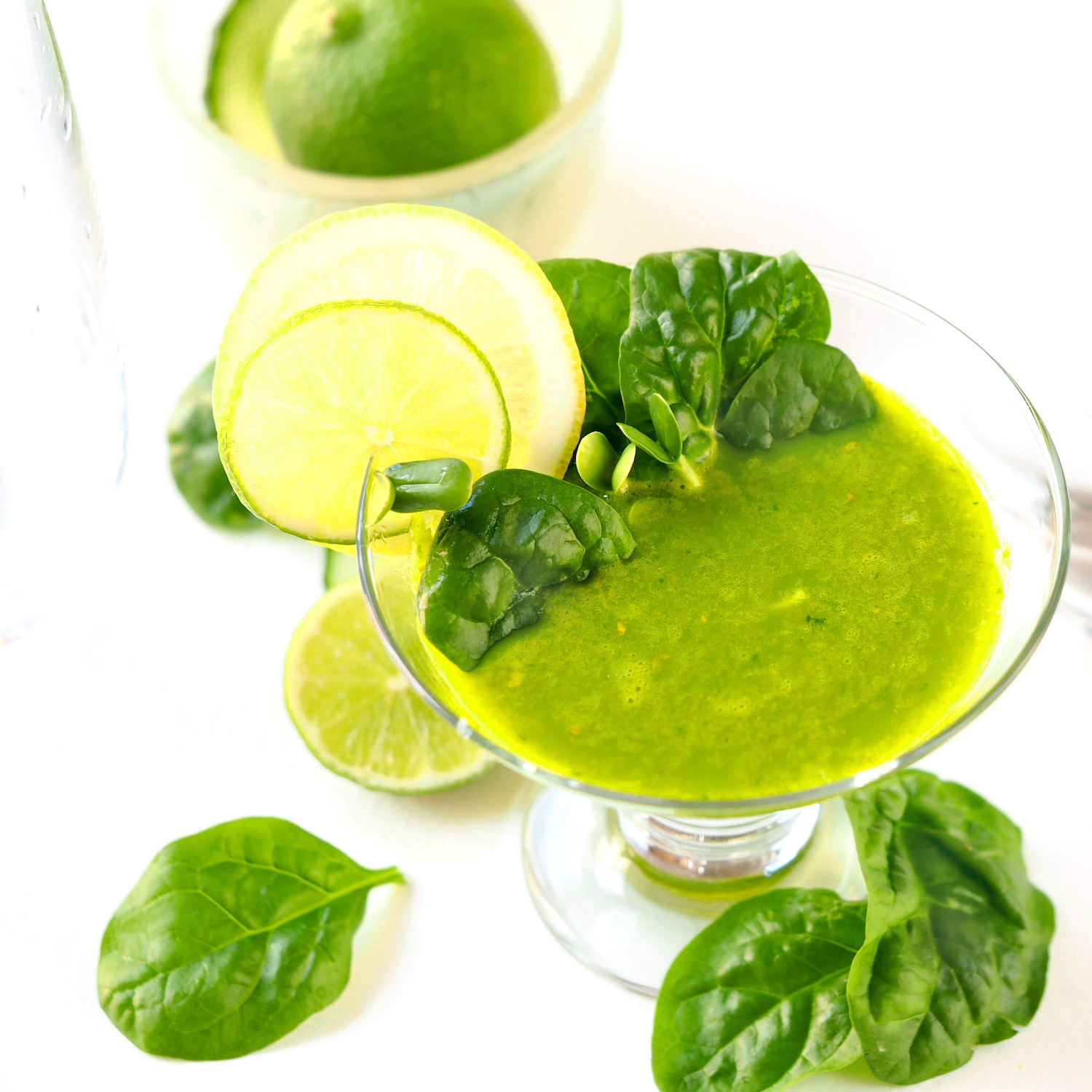 Juice with sunflower sprouts and green vegetables for a healthy pick me up